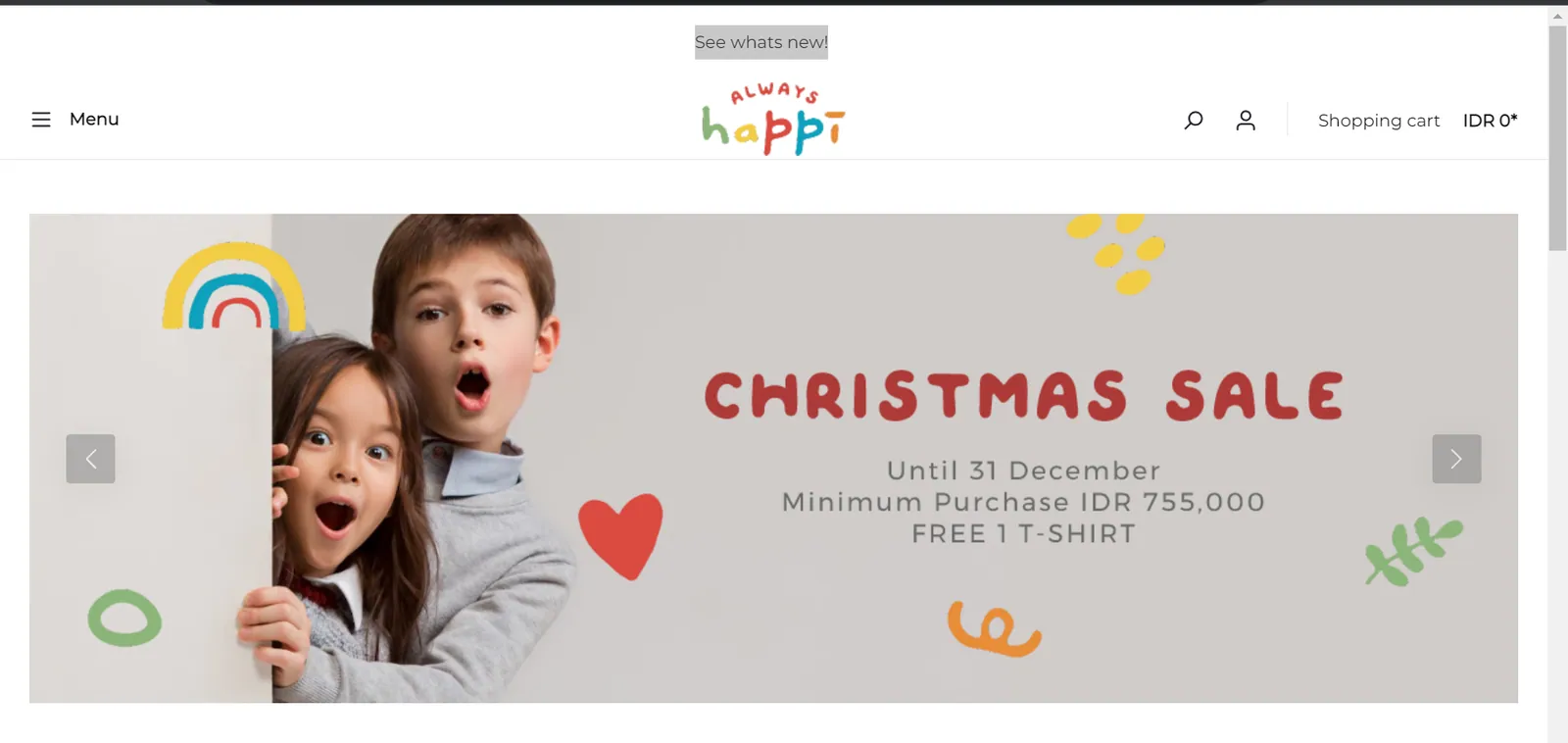 Screenshot of Alwayshappi (Baby & children's clothing store)